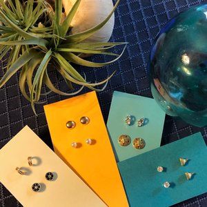 Bundle of Eight Pairs of Earrings - Post/Stud Type with Backings - Variety Pack